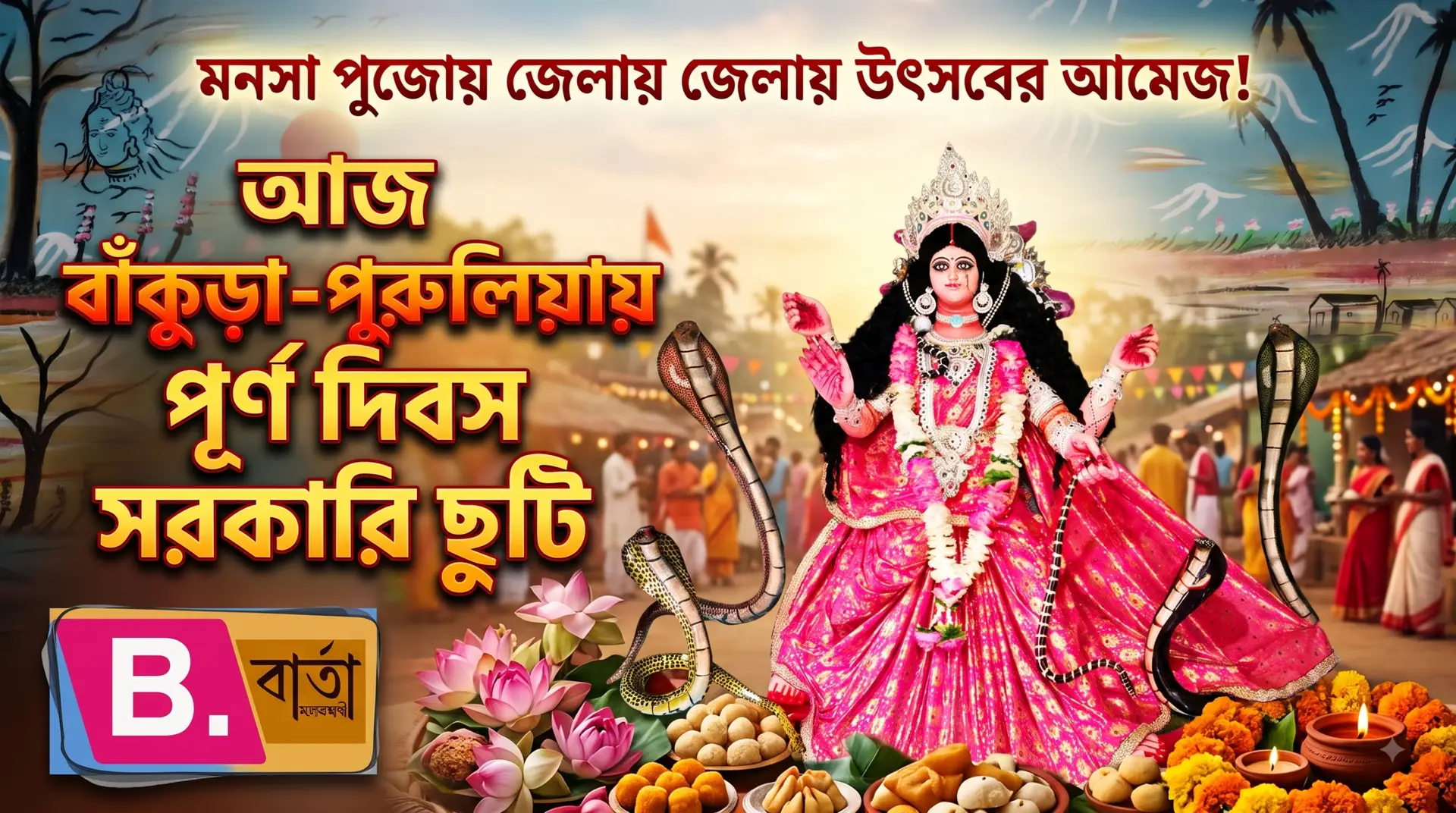 West Bengal Declares Full-Day Holiday in Bankura, Purulia for Manasa Puja
